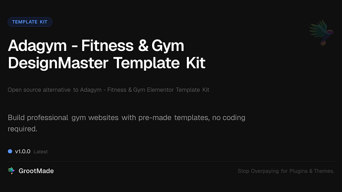 Adagym - Fitness & Gym DesignMaster Template Kit