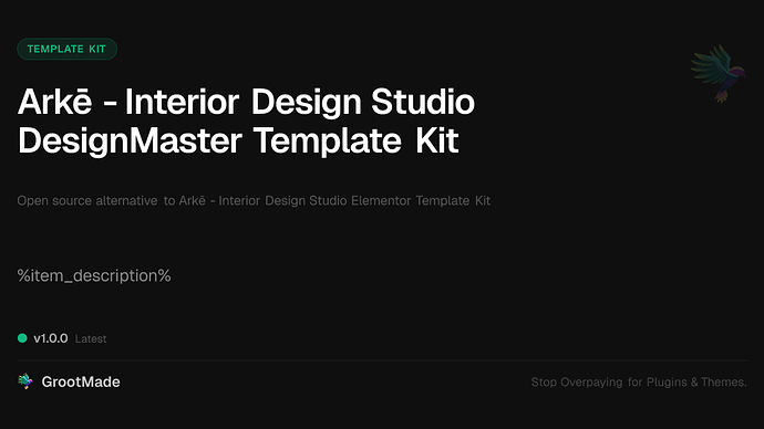 Arkē - Interior Design Studio DesignMaster Template Kit